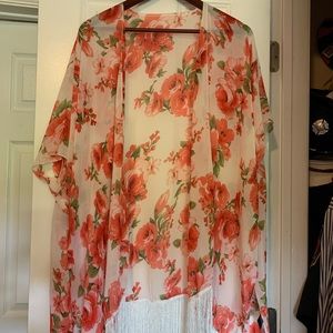 Pink Floral Kimono Cardigan Style